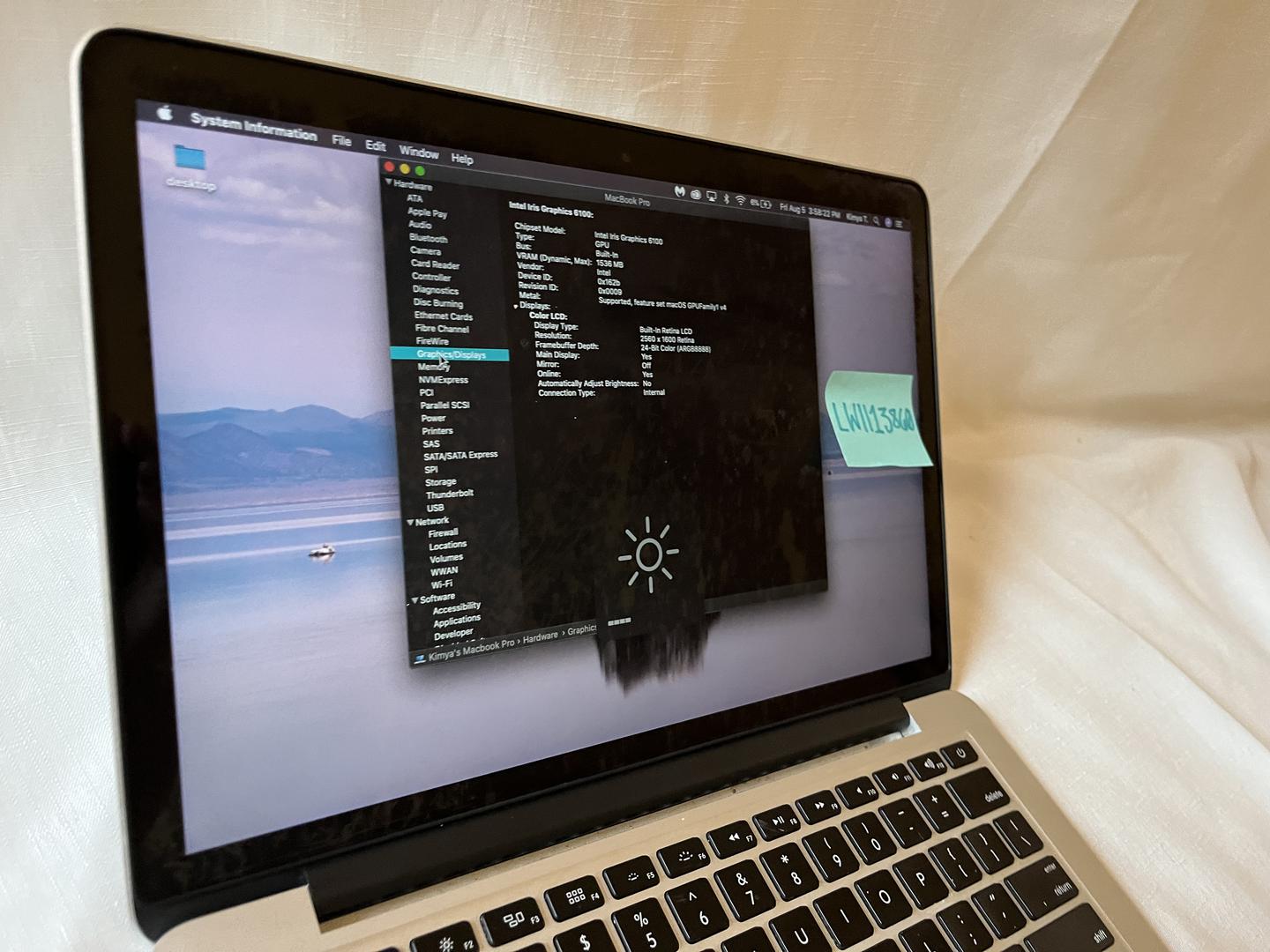 MacBook Pro 2015 (Retina) - 13", color Silver