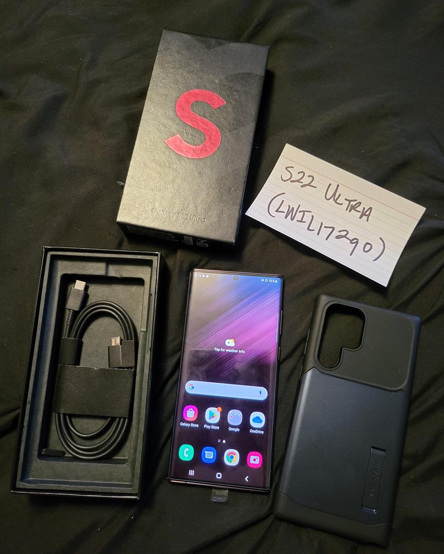 Samsung Galaxy S22 Ultra Unlocked, Burgundy, 128GB, 8GB, SMS908U1