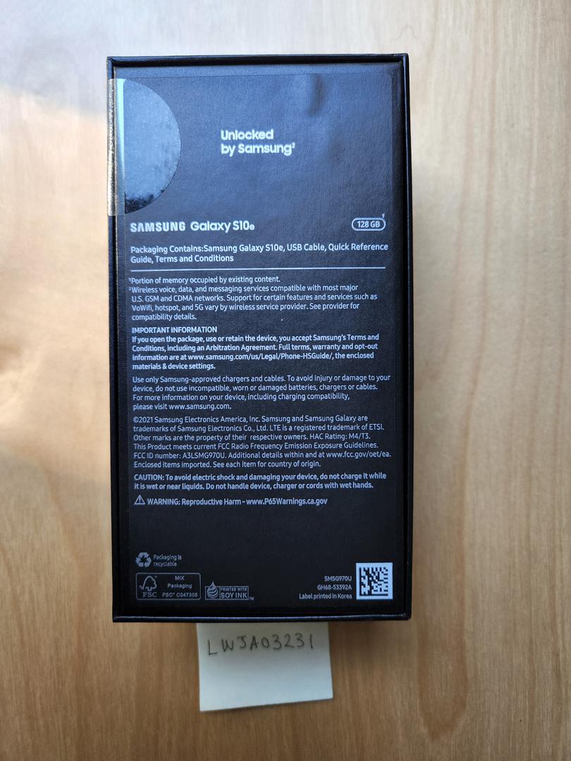 Samsung Galaxy S10e, color Black