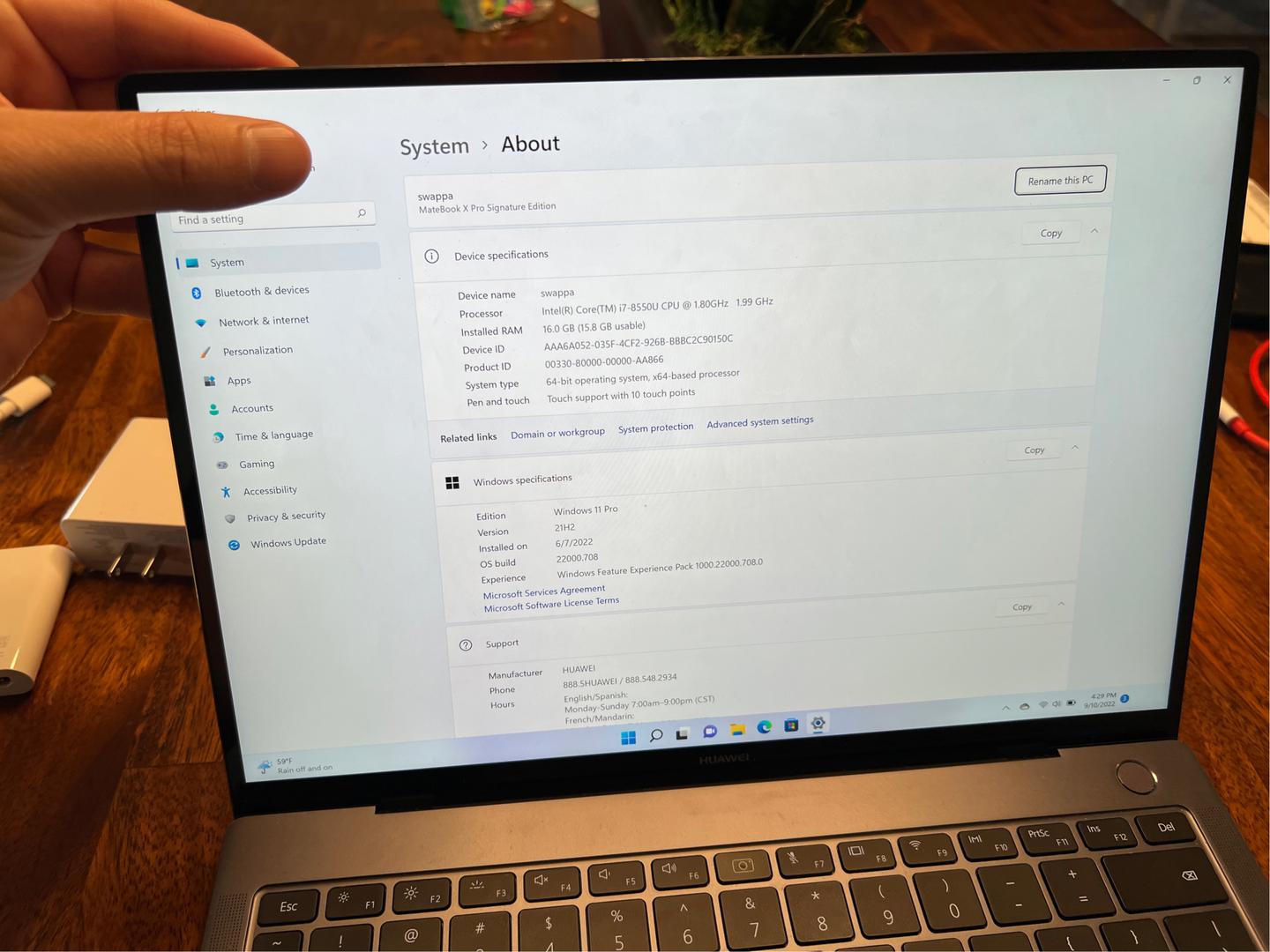 Huawei MateBook X Pro, color Gray
