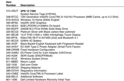 Dell XPS 13 7390 (2019), color