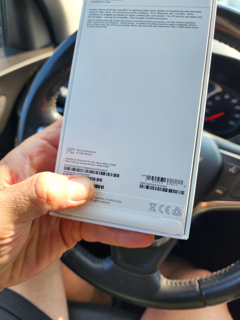 Apple iPhone 14 Pro Max TMobile, Black, 128GB, A2651 LWJY19867