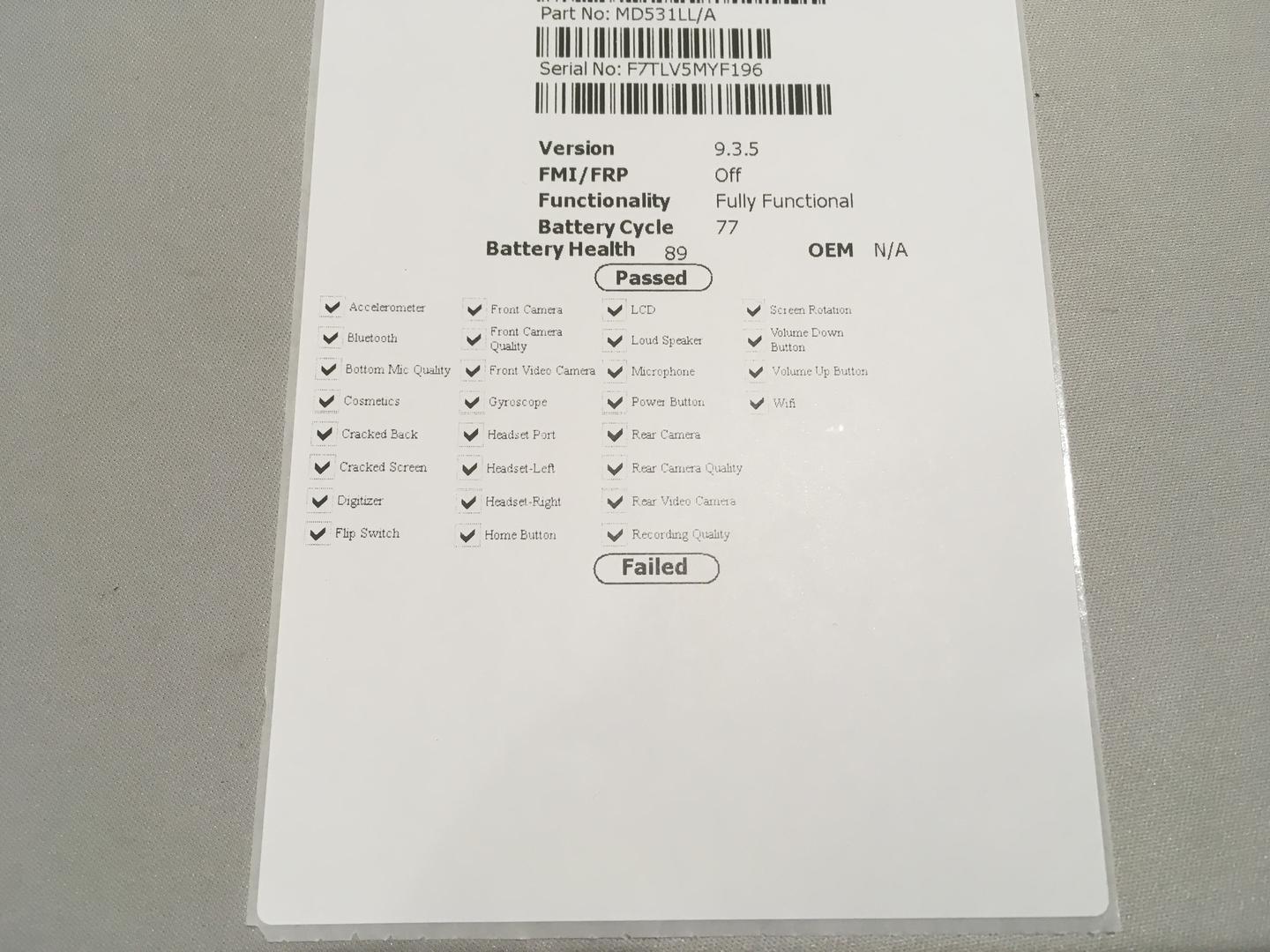 Apple iPad Mini, color White