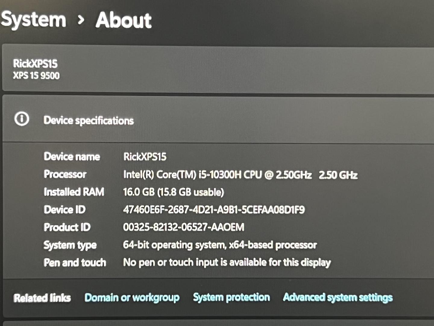 Dell XPS 15 9500 (2020), color Silver