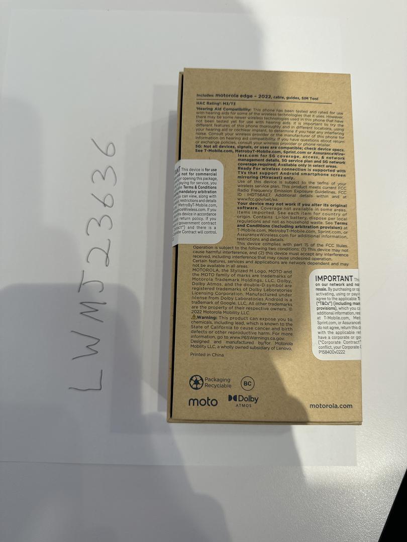 Motorola Edge (2022), color Gray