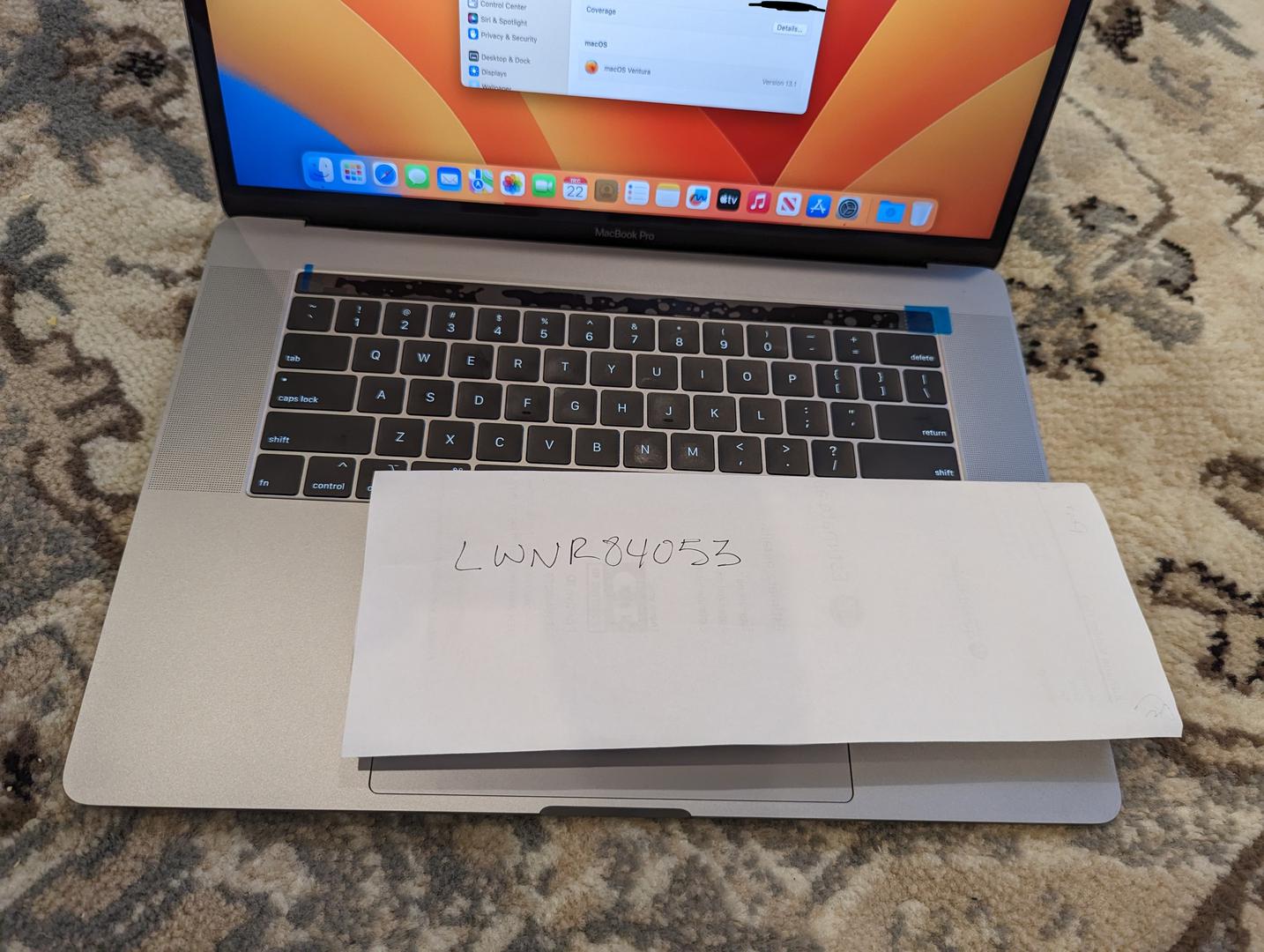 MacBook Pro 2018 (With Touch Bar) - 15", color Gray