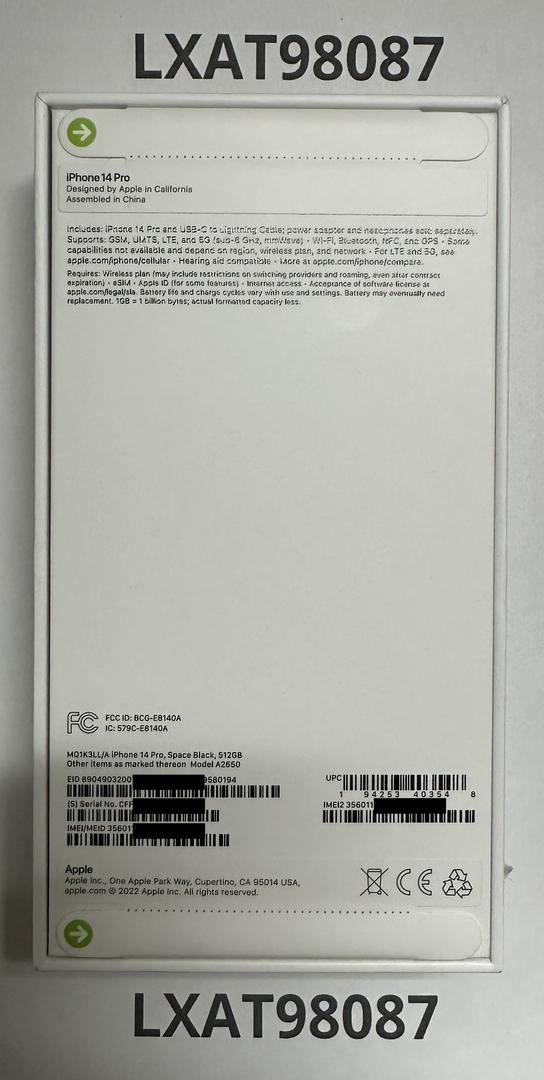 Apple iPhone 14 Pro, color Black