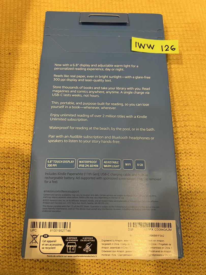 Amazon Kindle Paperwhite 11th Gen 2021, color Black