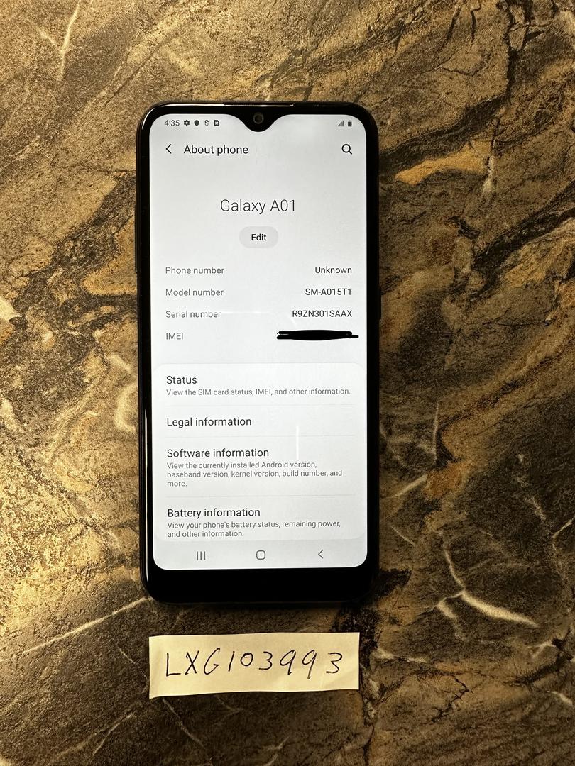 Samsung Galaxy A01, color Black