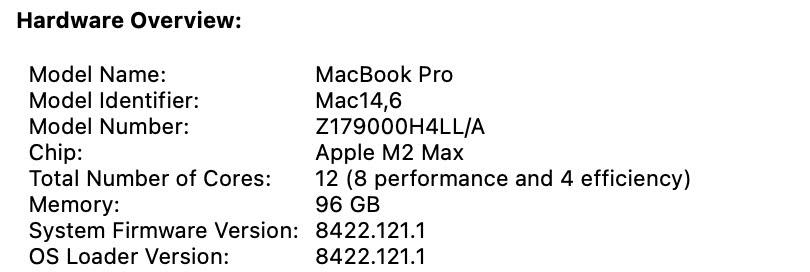 MacBook Pro 2023 - 16", color Silver