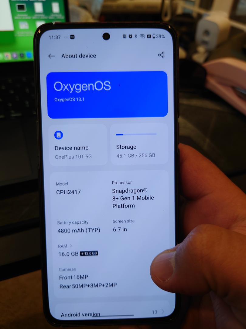 OnePlus 10T, color Black