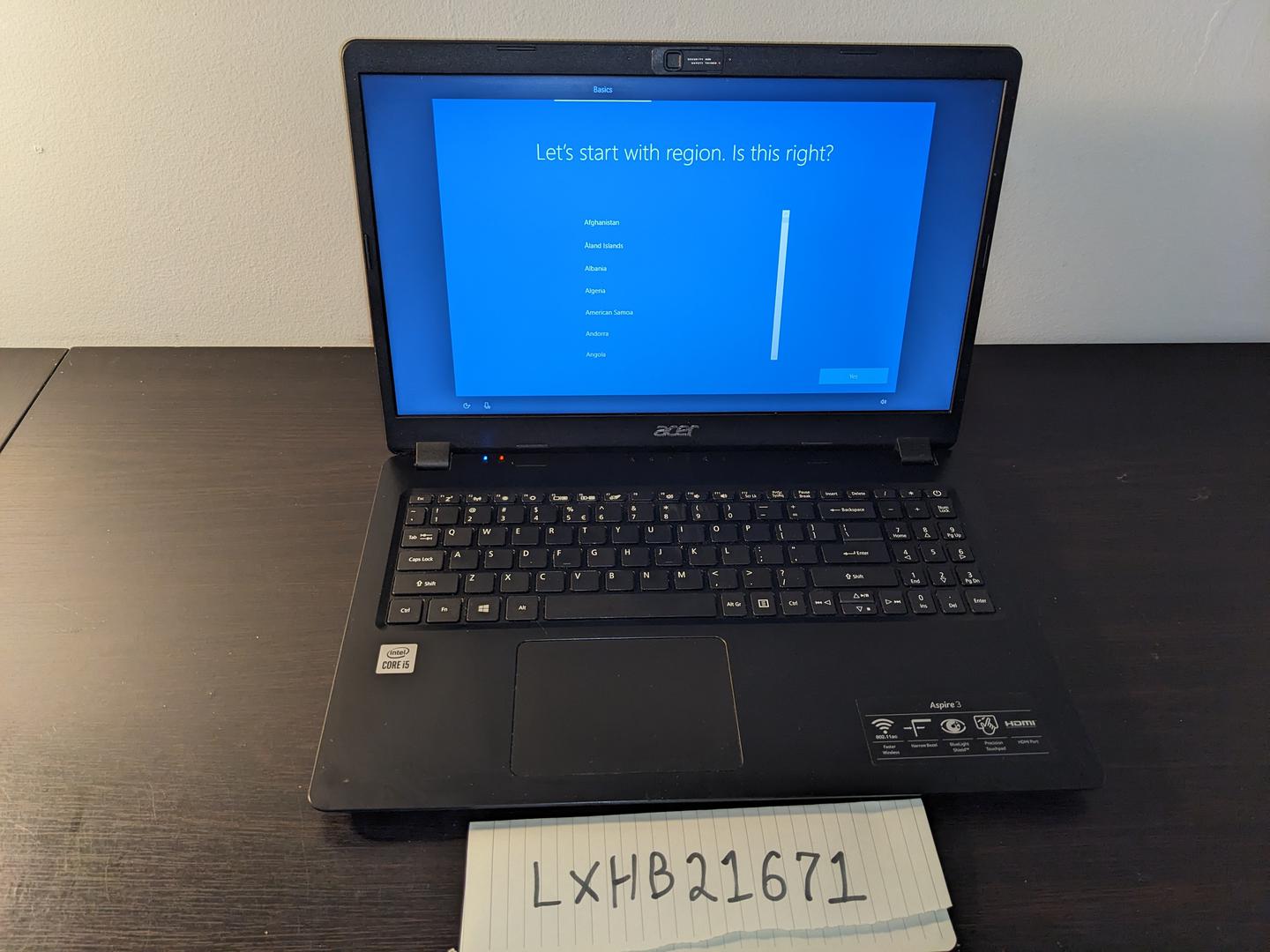 Acer Windows Laptop, color