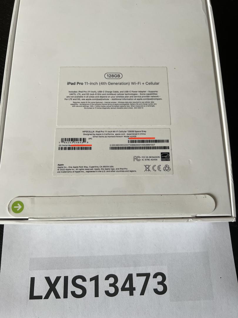 Apple iPad Pro 11" 4th Gen 2022, color Gray