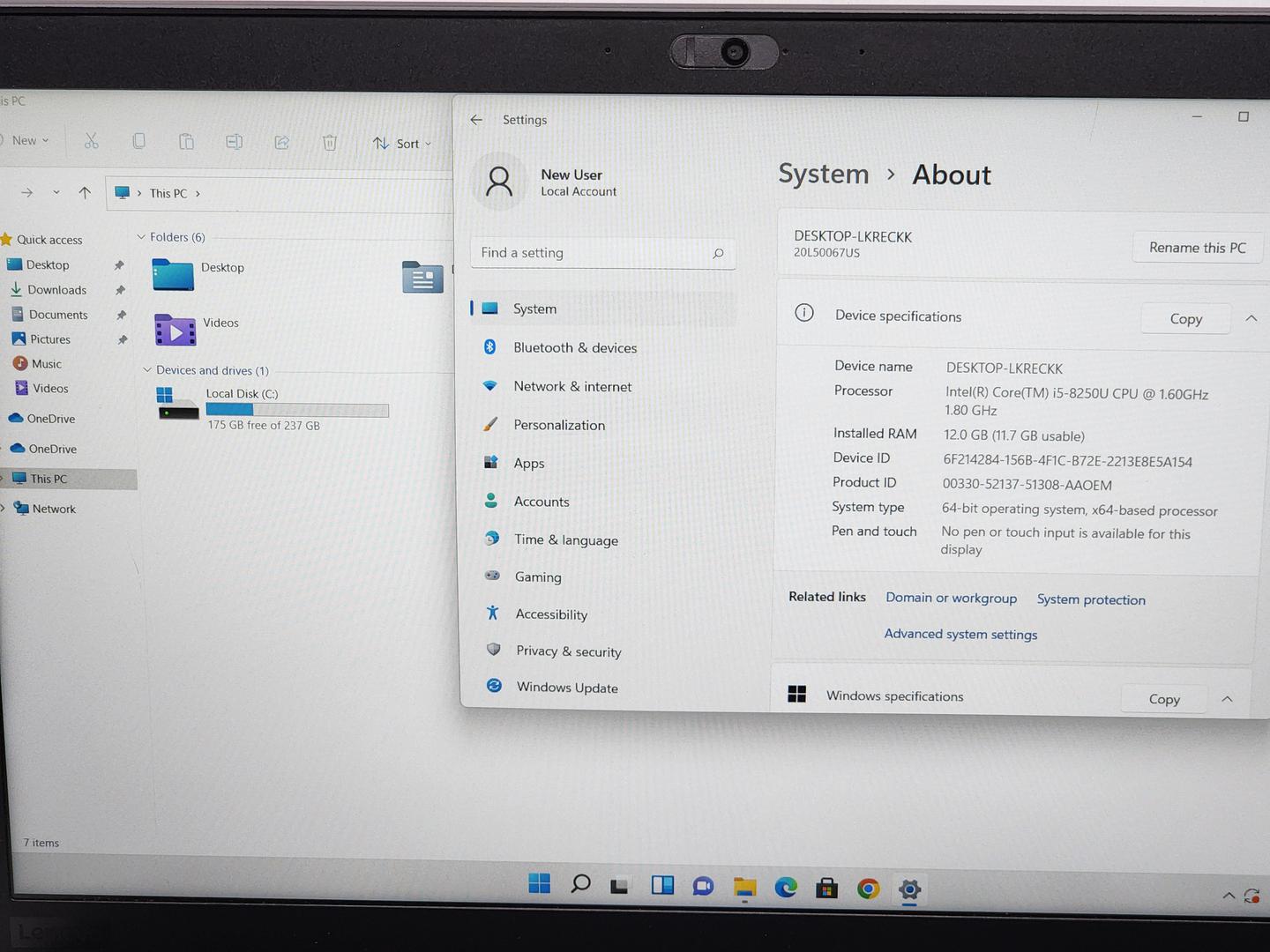 Lenovo ThinkPad Laptop, color