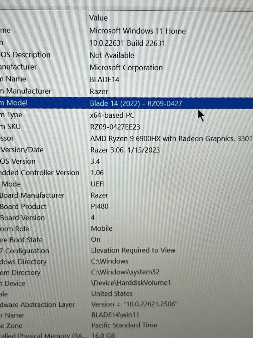 Razer Blade 14" 2022, color Black