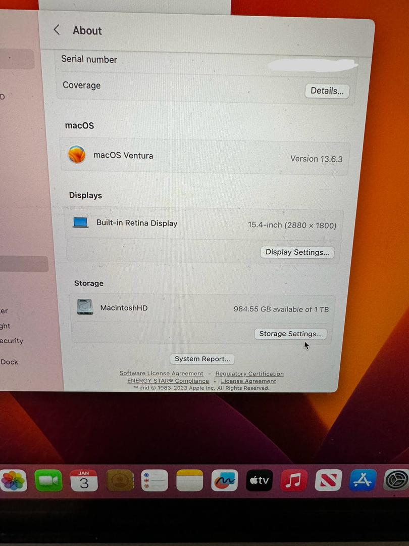 MacBook Pro 2017 (With Touch Bar) - 15", color Gray