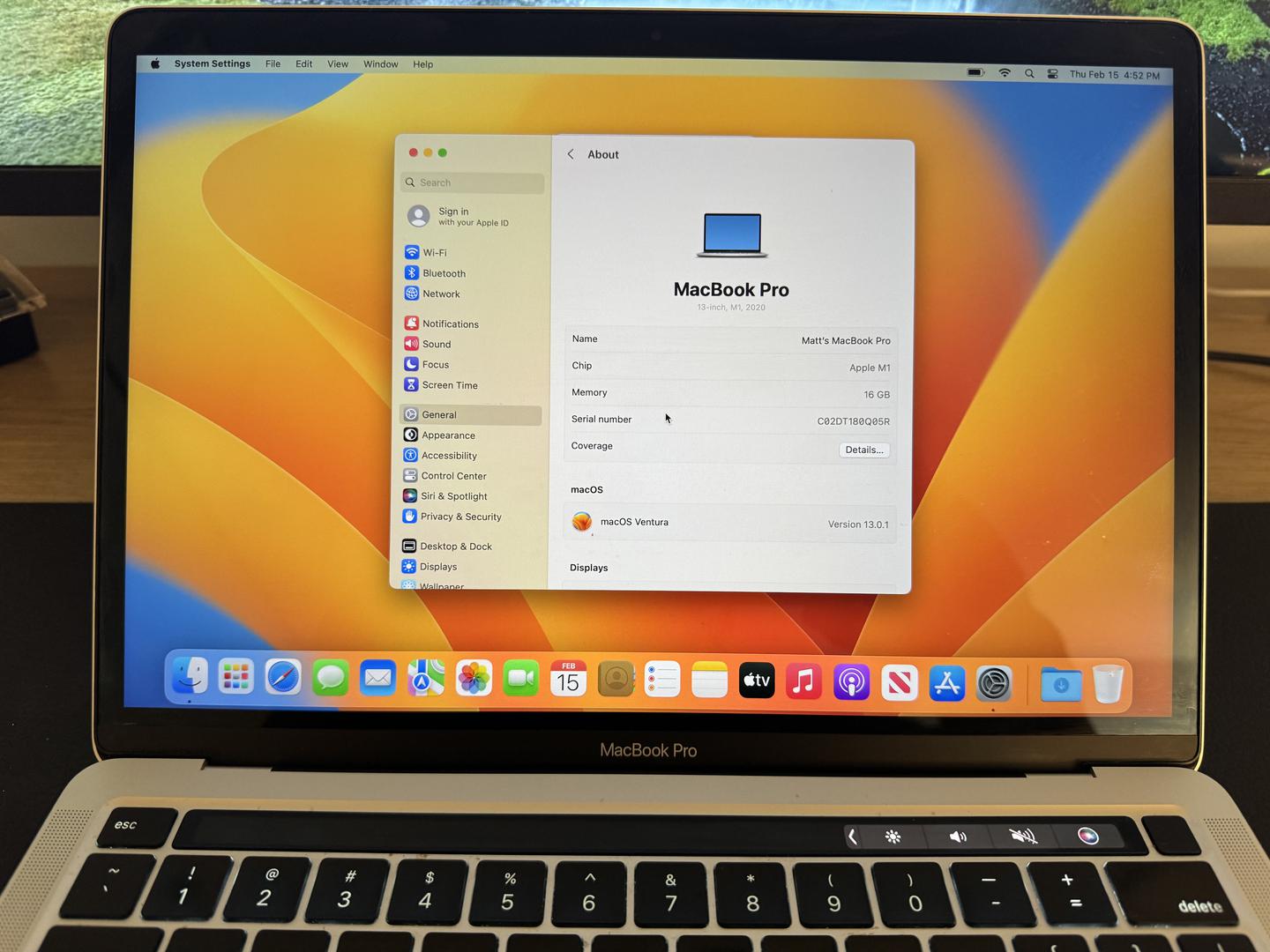 MacBook Pro 2020 - 13", color Silver