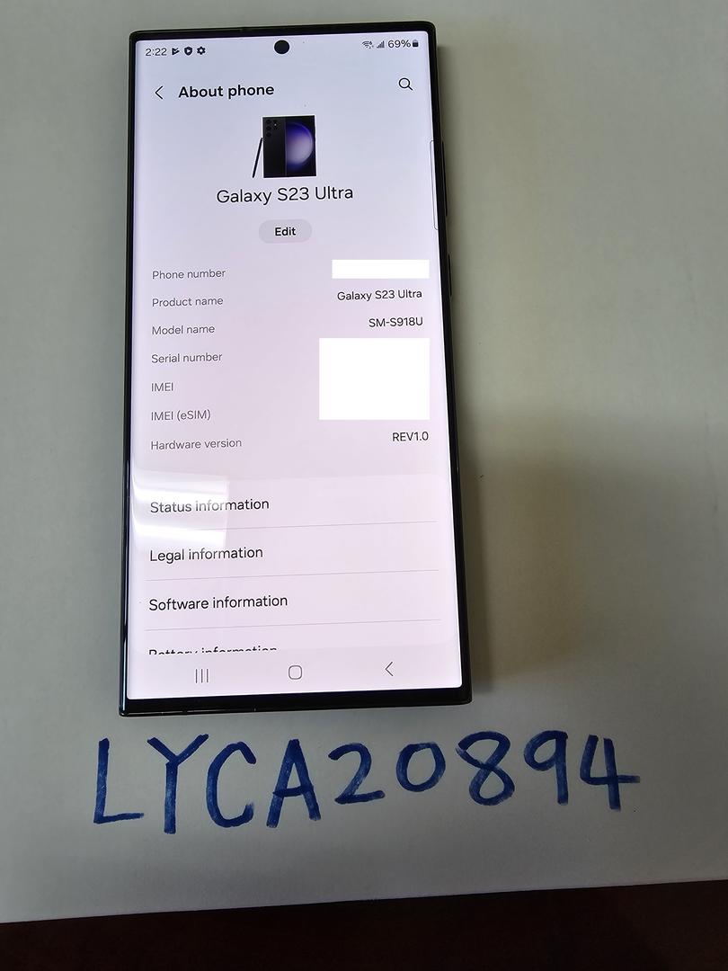 Samsung Galaxy S23 Ultra, color Black