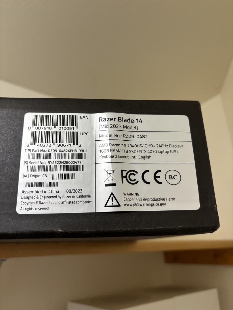 Razer Blade 14" 2023, color Black