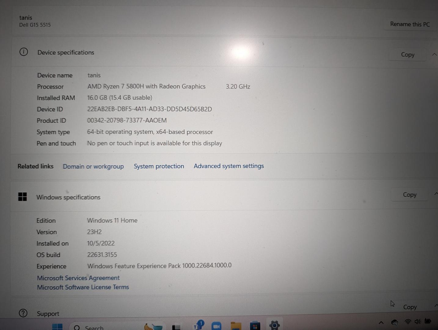 Dell G15 Laptop, color