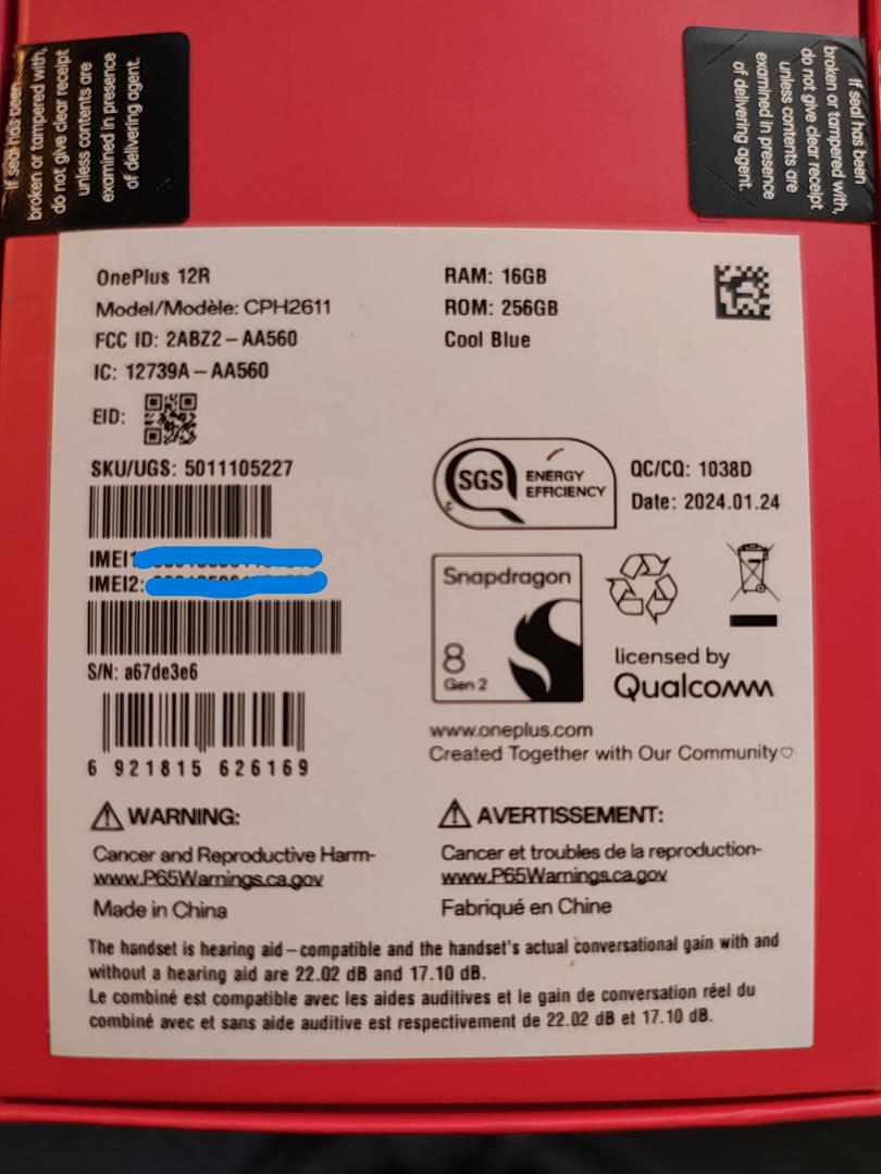 OnePlus 12R, color Blue