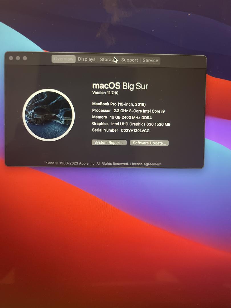 MacBook Pro 2019 - 15", color Gray