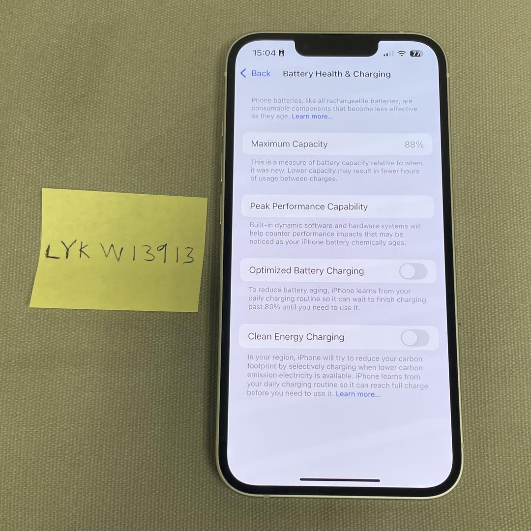 Apple iPhone 13 Unlocked, Starlight, 128GB, A2482 LYKW13913 Swappa