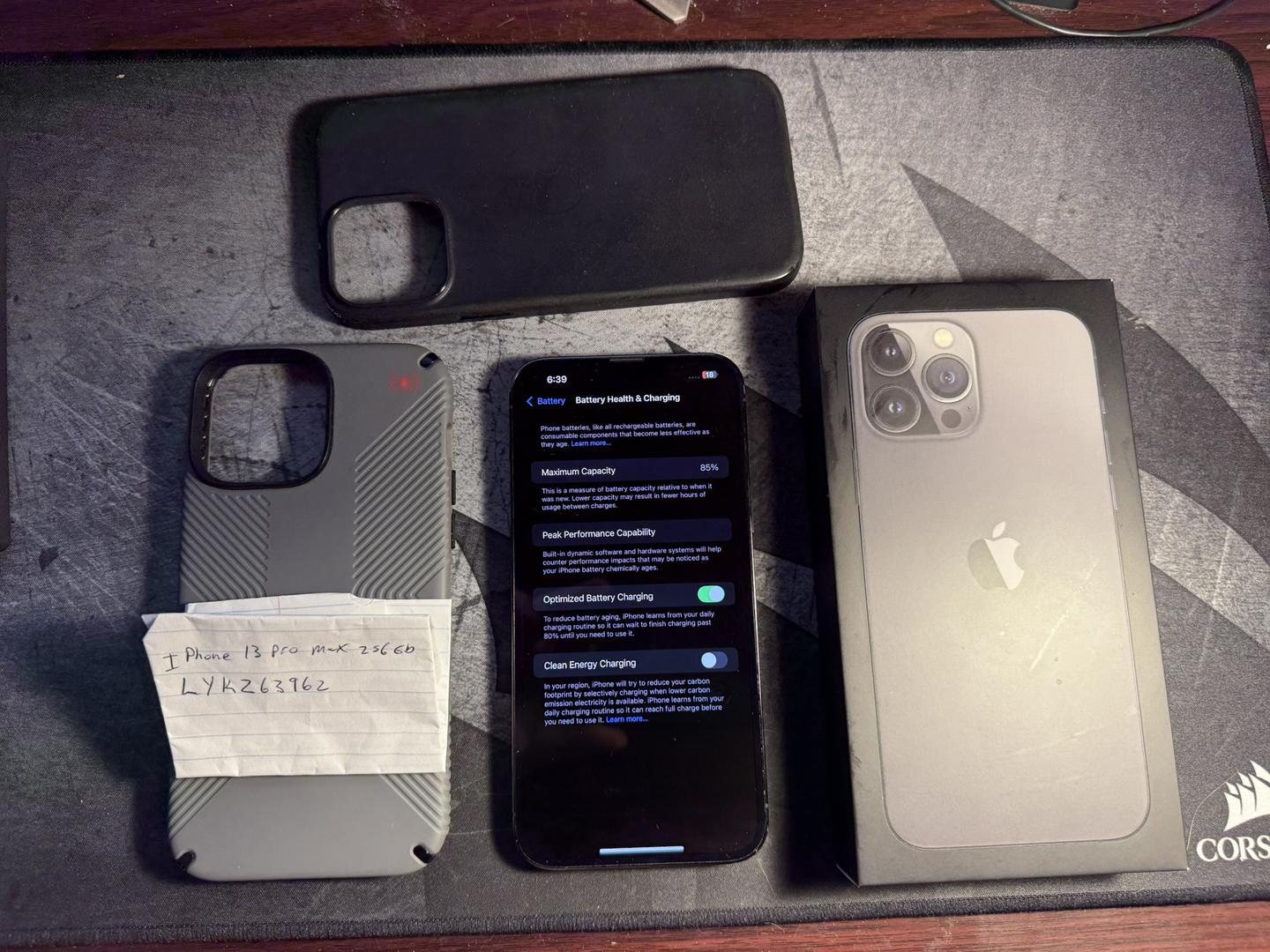 Apple iPhone 13 Pro Max Unlocked, Graphite, 256GB, A2484 LYKZ63962