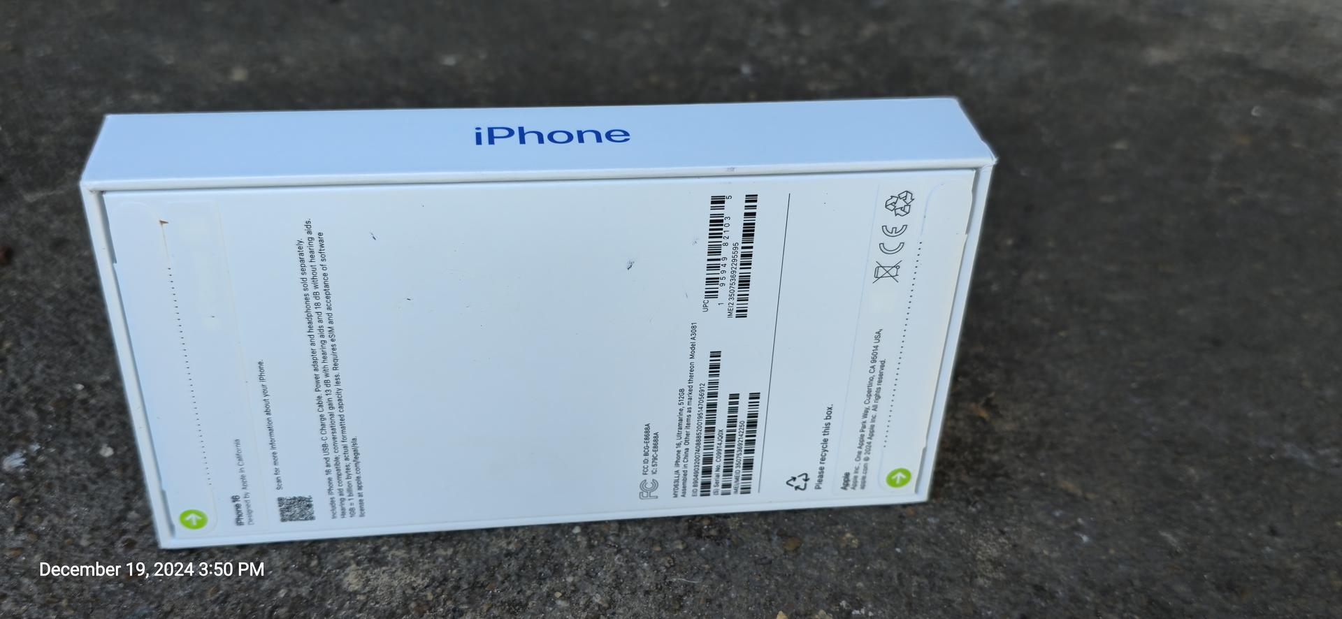 Apple iPhone 16 Boost, Ultramarine, 512GB, A3081 LYNP70203 Swappa