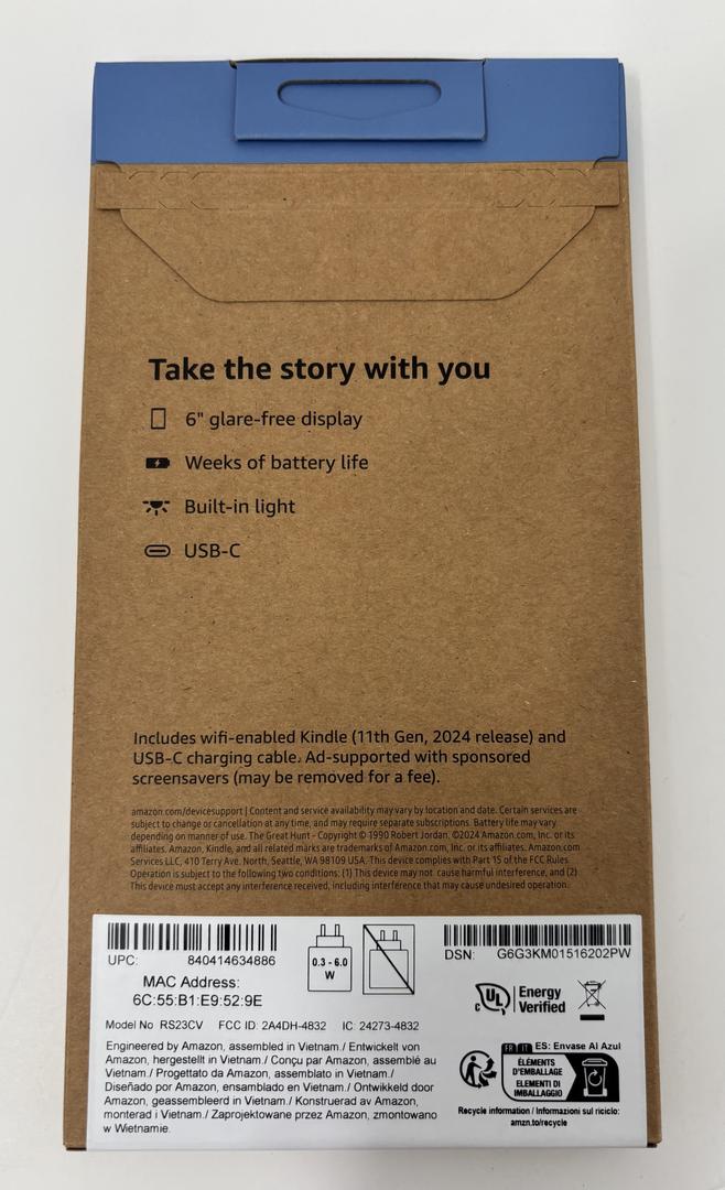 Amazon Kindle 11, color Black