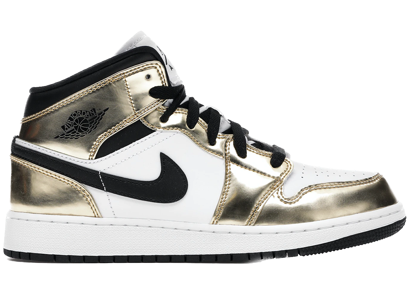 Jordan 1 Mid Metallic Gold Black White (GS)