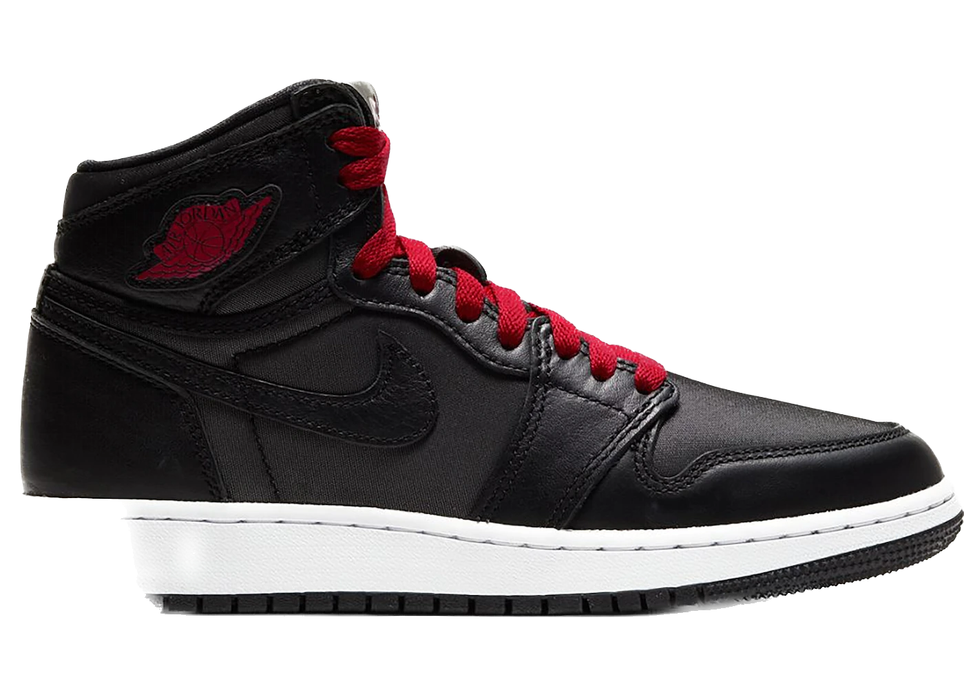 Jordan 1 Retro High Black Satin Gym Red Black (GS)