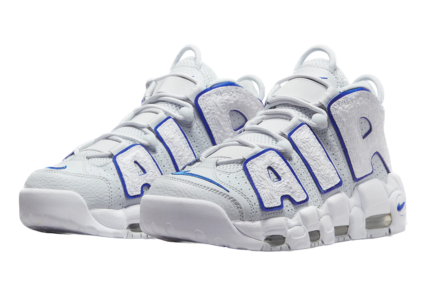 Air More Uptempo Embossed White Royal Blue