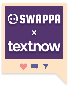 TextNow & Swappa message bubble